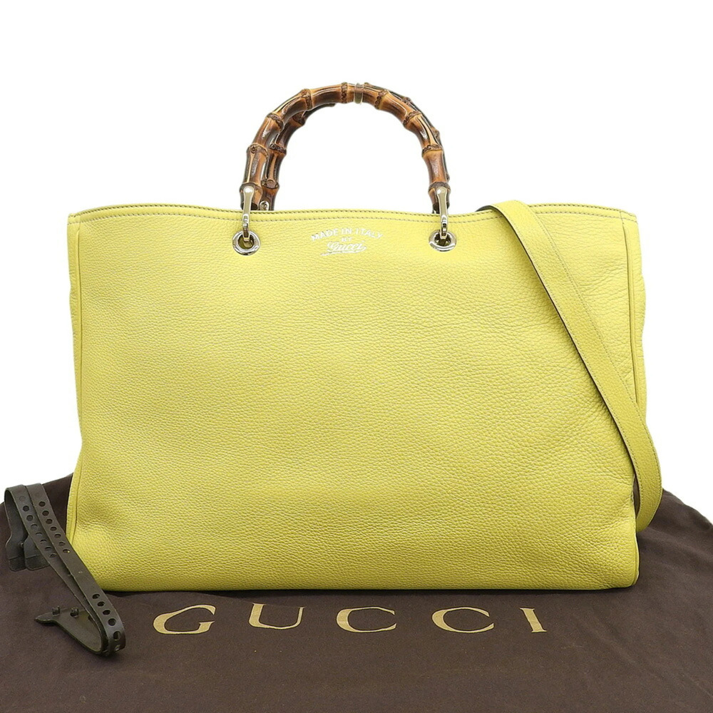 GUCCI Authentic Yellow Bamboo Shoulder Bag
